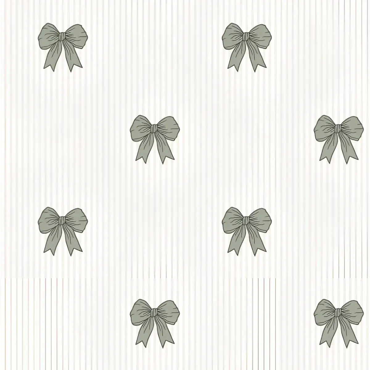 Shayla Wallpaper - Bows and Seersucker Stripes - by Kourtni Gunn - Sample 1 foot by 1 foot / Sage - Loomwell Home Goods