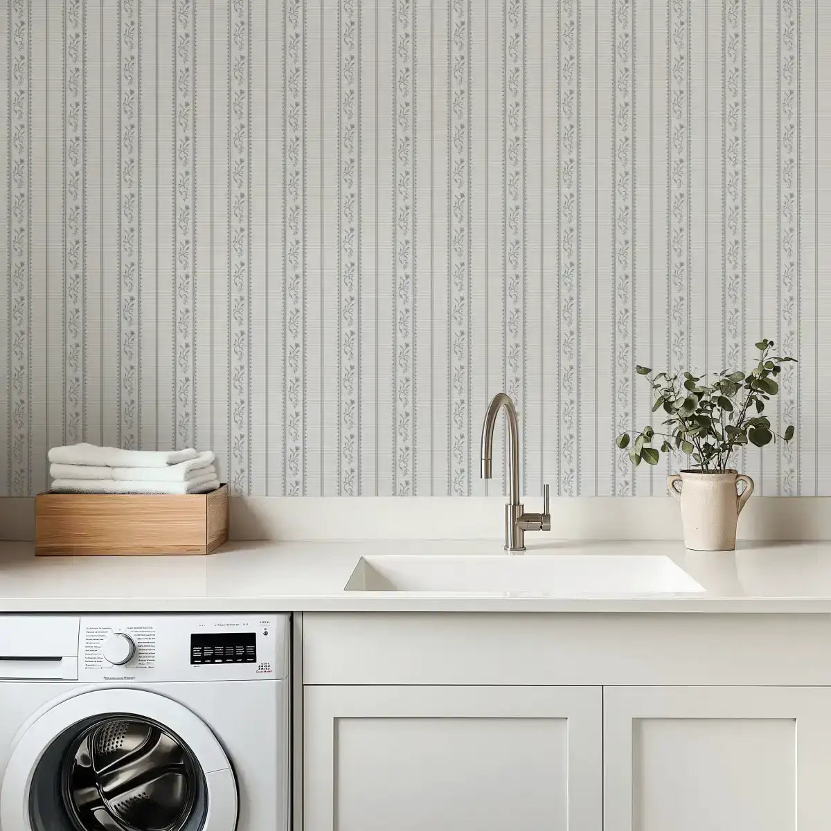 Shayne Wallpaper - Floral Stripe - by Aubrey Fairchild - Loomwell Home Goods