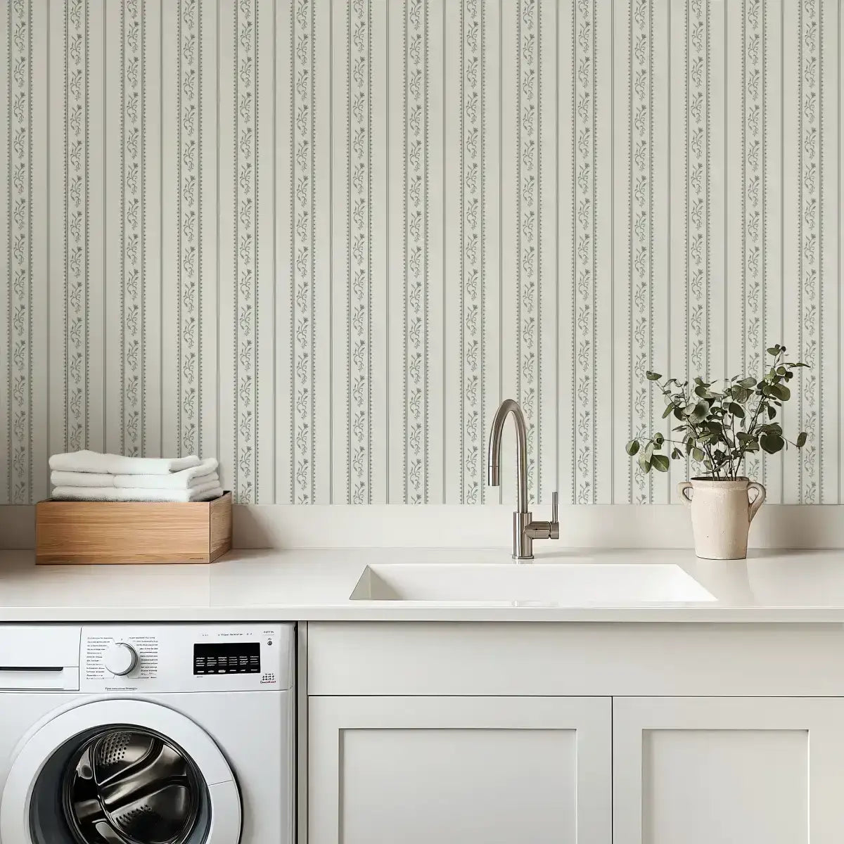 Shayne Wallpaper - Floral Stripe - by Aubrey Fairchild - Loomwell Home Goods