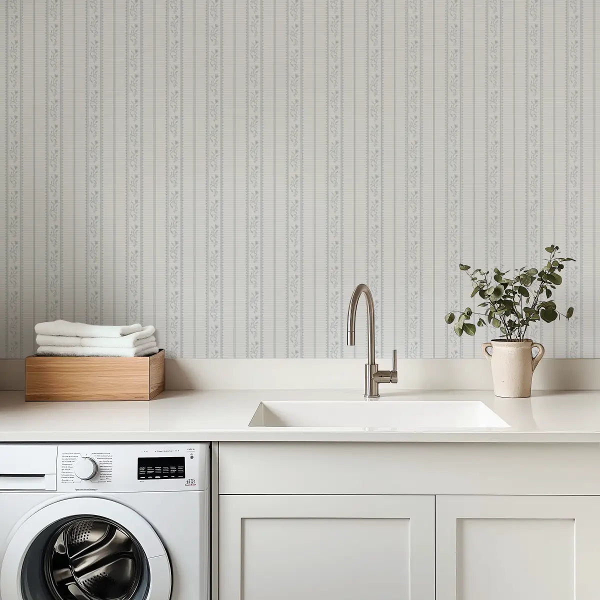 Shayne Wallpaper - Floral Stripe - by Aubrey Fairchild - Loomwell Home Goods