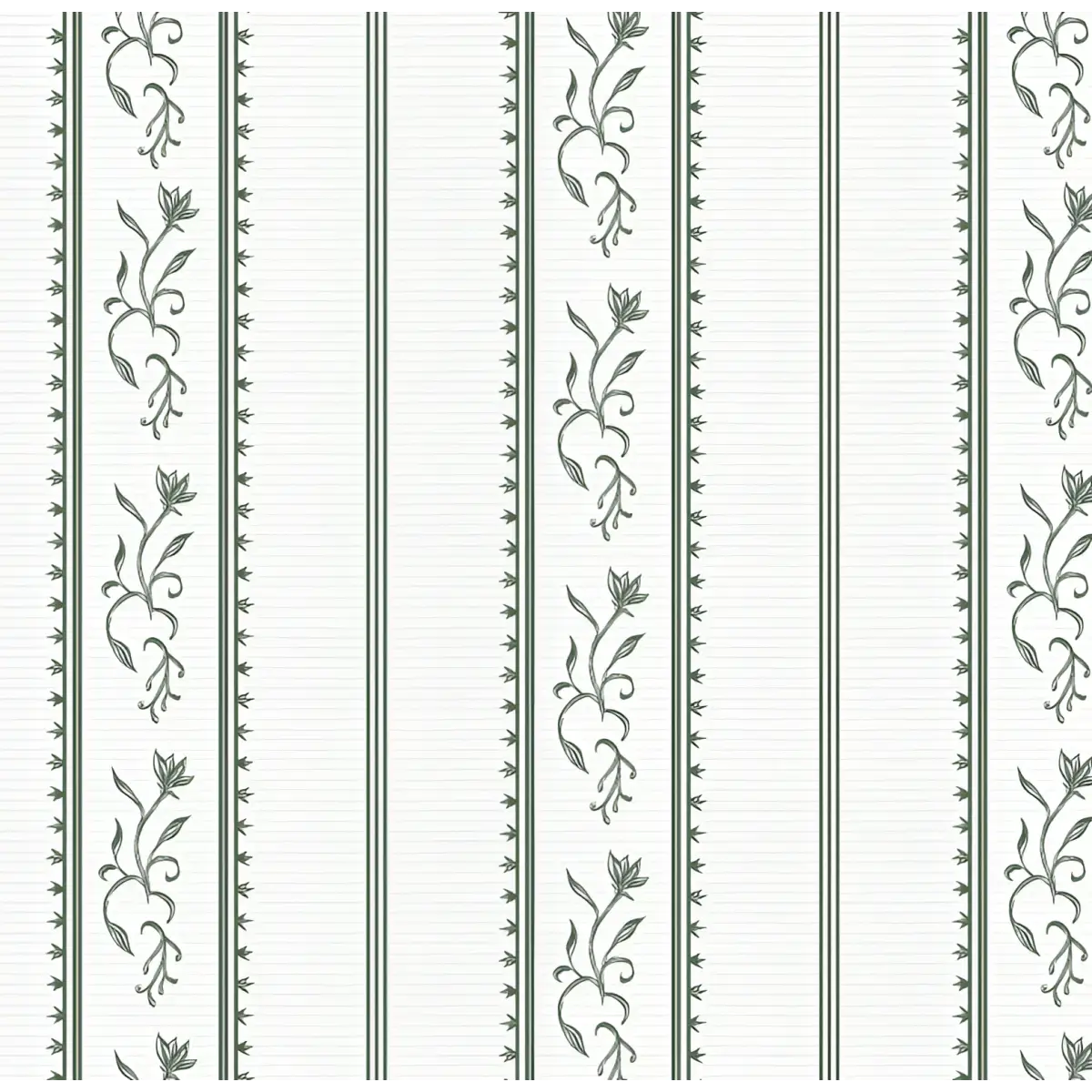 Shayne Wallpaper - Floral Stripe - by Aubrey Fairchild - Sample 1 foot by 1 foot / Light Green - Loomwell Home Goods