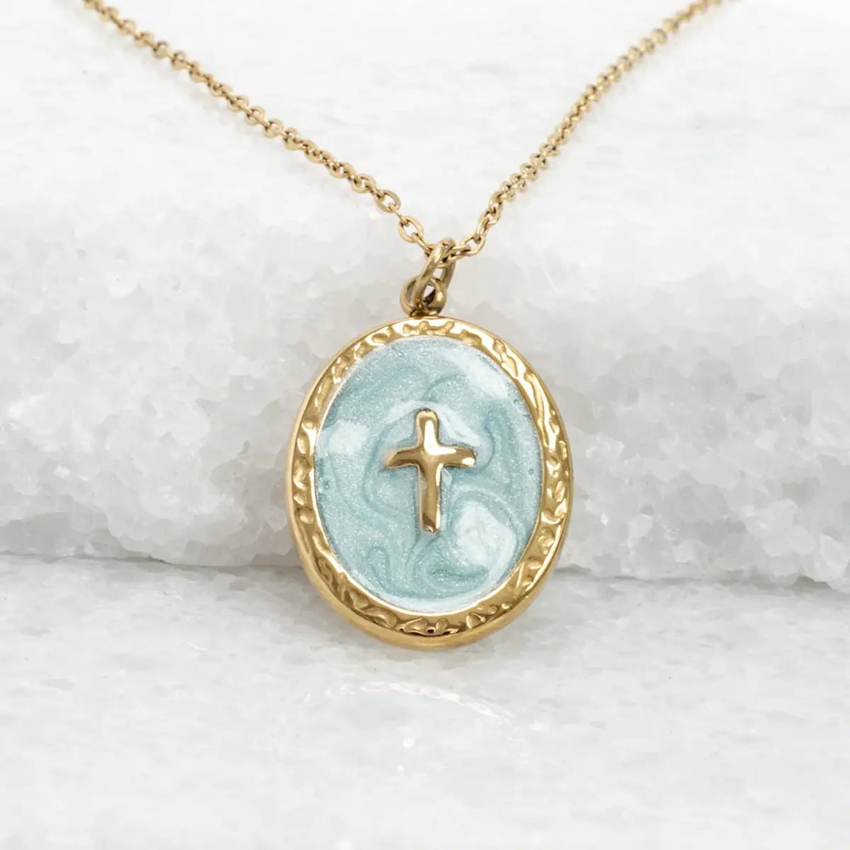 Shine Bright Cross Pendant in Mint - Starfish Project