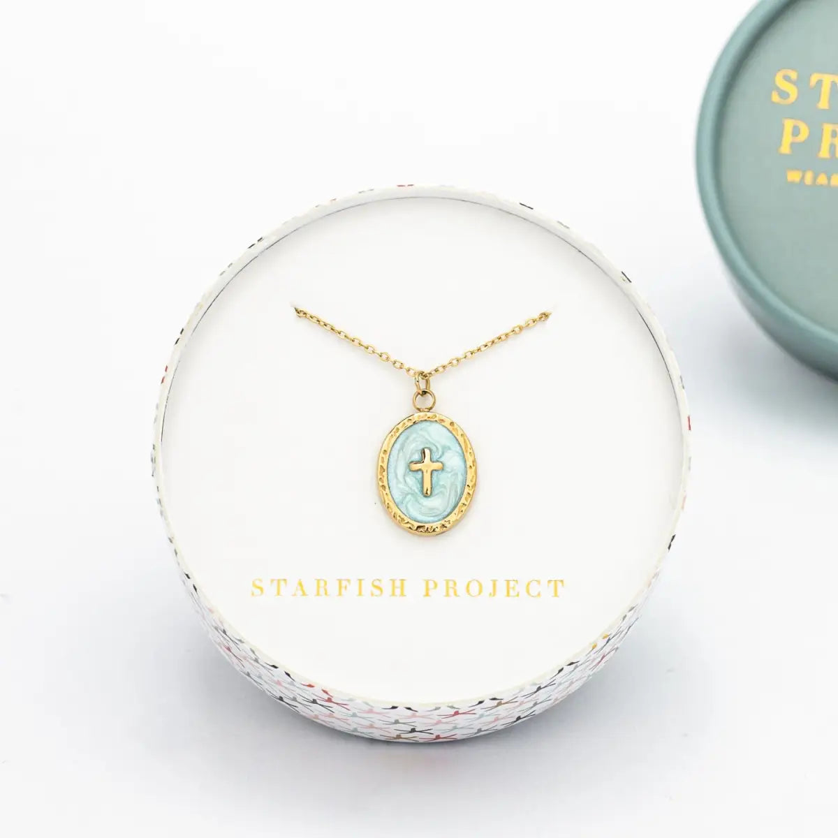 Shine Bright Cross Pendant in Mint - Starfish Project