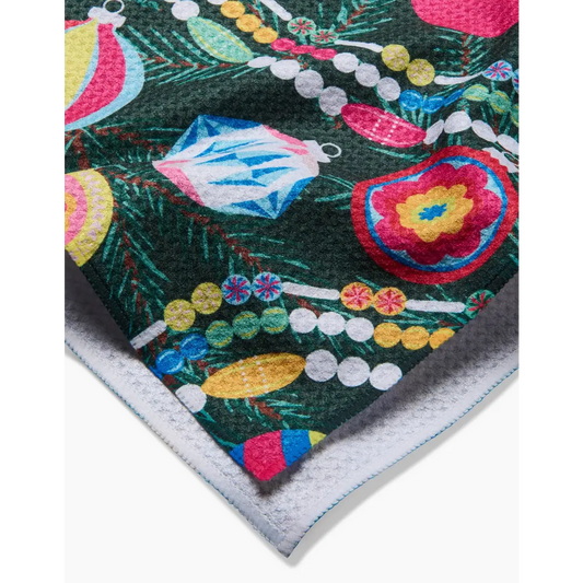 Shiny Vintage Ornaments Tea Towel - Geometry