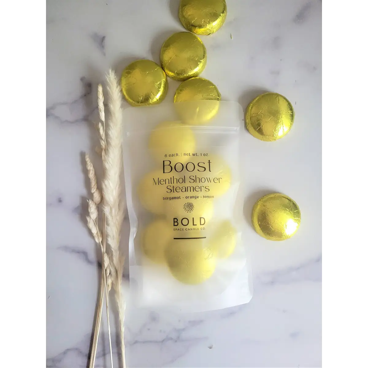 Shower Steamers - Boost – Bergamot Lemon & Blood Orange - 6 pack - Bold Space Candle Co.