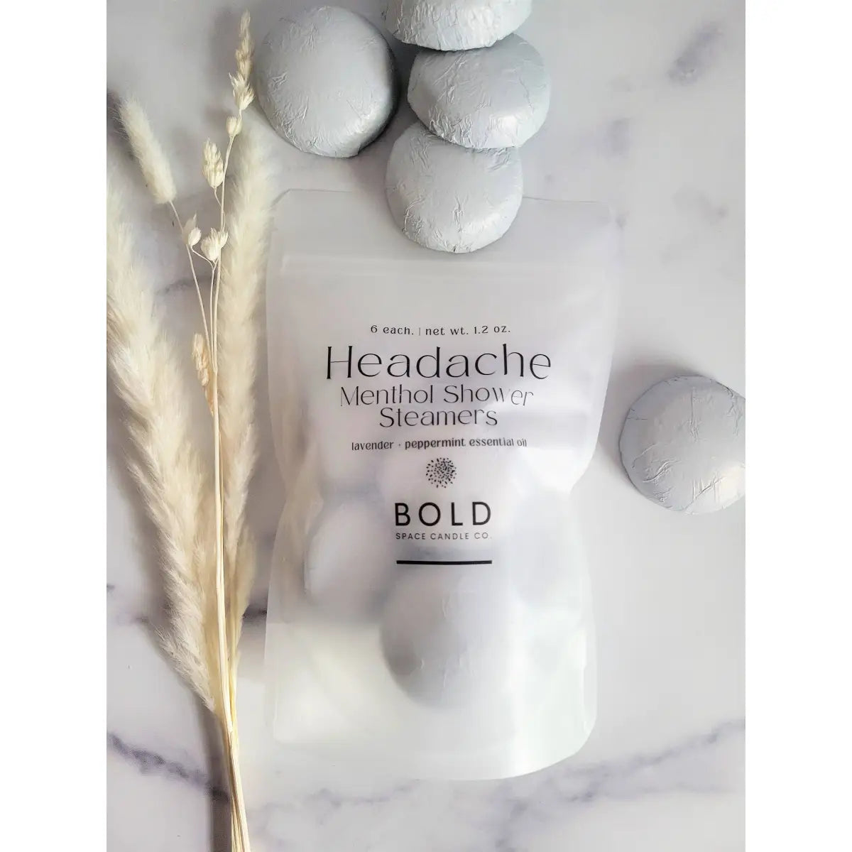 Shower Steamers – Headache Relief - Lavender + Peppermint - 6 pack - Bold Space Candle Co.