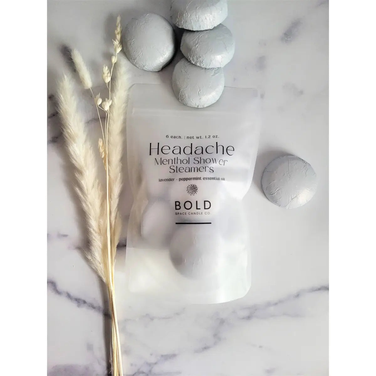 Shower Steamers – Headache Relief - Lavender + Peppermint - 6 pack - Bold Space Candle Co.