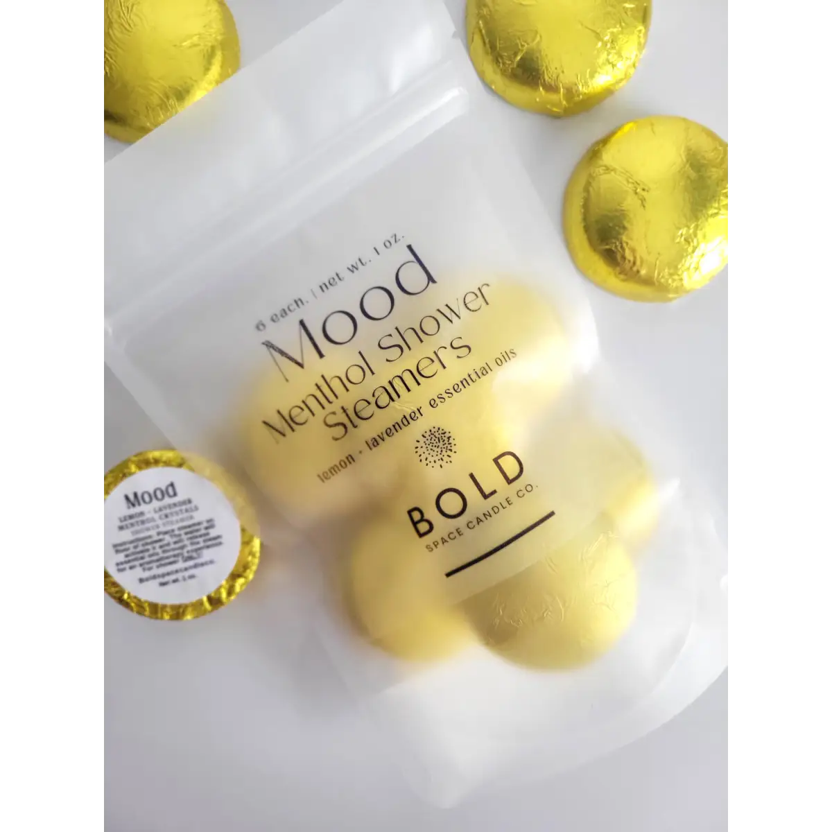 Shower Steamers – Mood - Lemon + Lavender - 6 pack - Bold Space Candle Co.