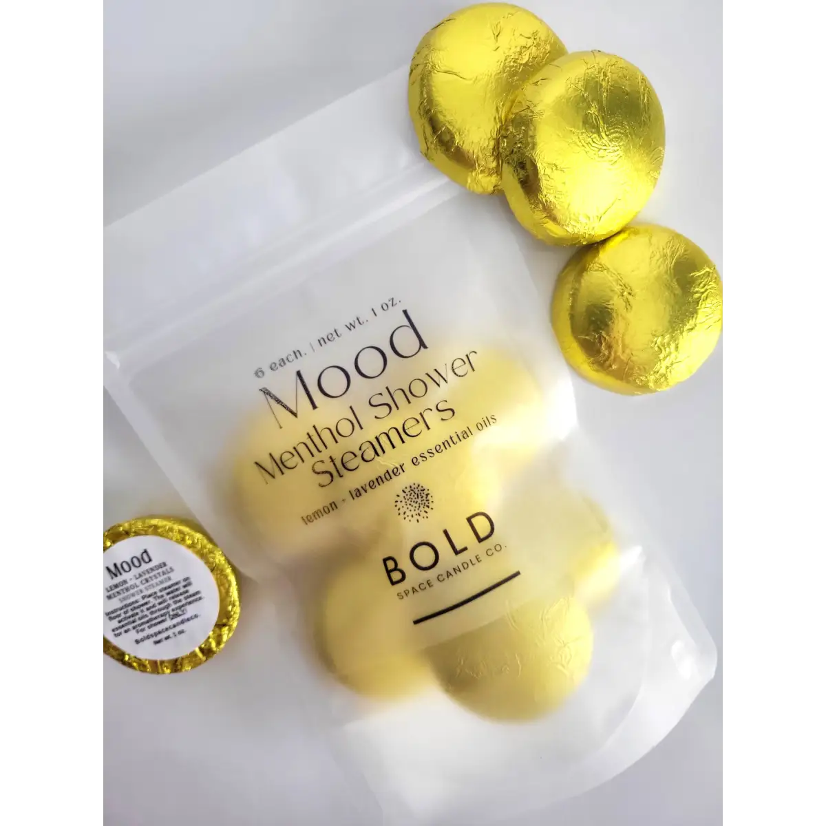 Shower Steamers – Mood - Lemon + Lavender - 6 pack - Bold Space Candle Co.