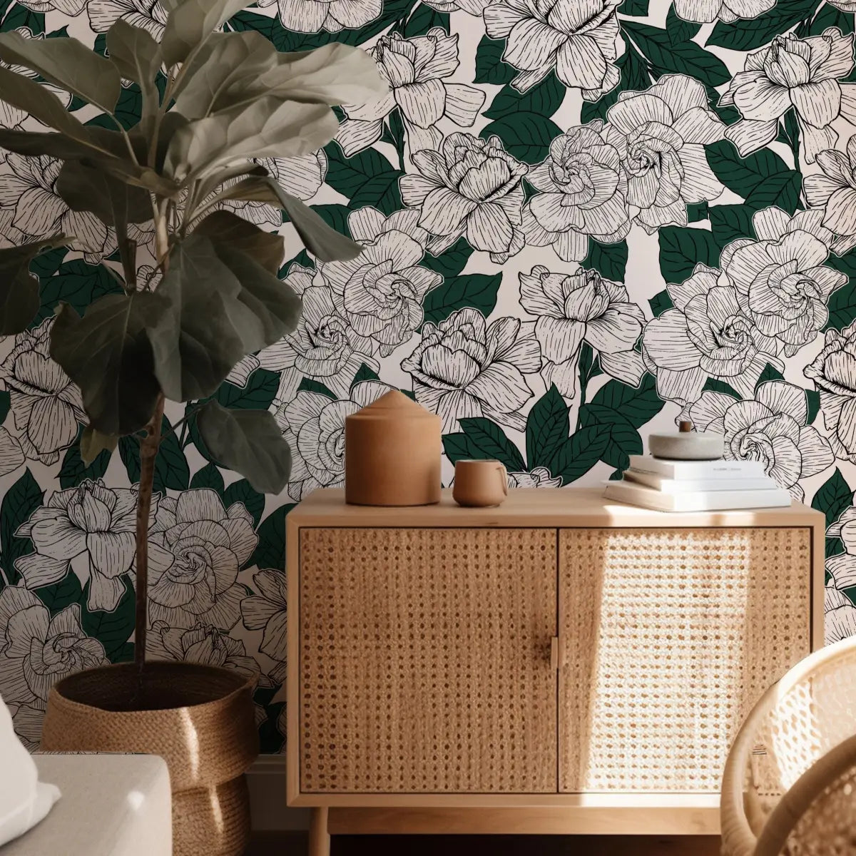 Shyla Wallpaper - Modern Gardenia - by Brittany Polatis Design - Loomwell Home Goods