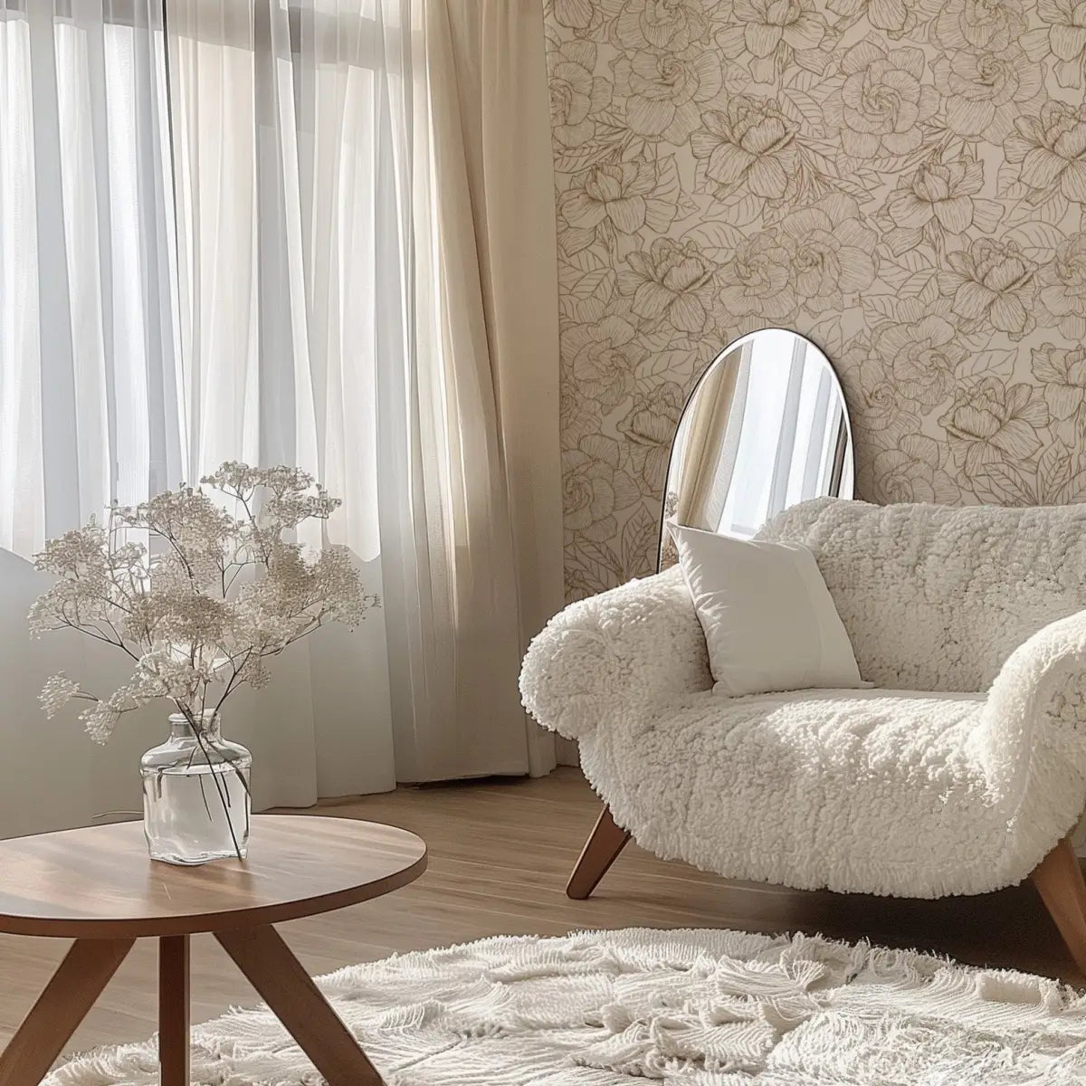 Shyla Wallpaper - Modern Gardenia - by Brittany Polatis Design - Loomwell Home Goods