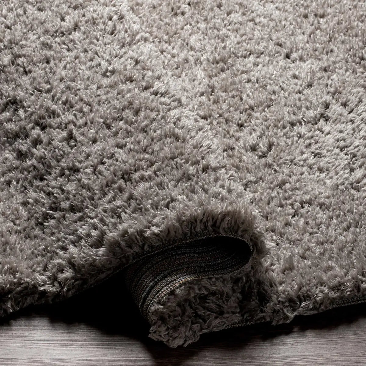 Siari Solid Medium Gray Shag Rug - Boutique Rugs