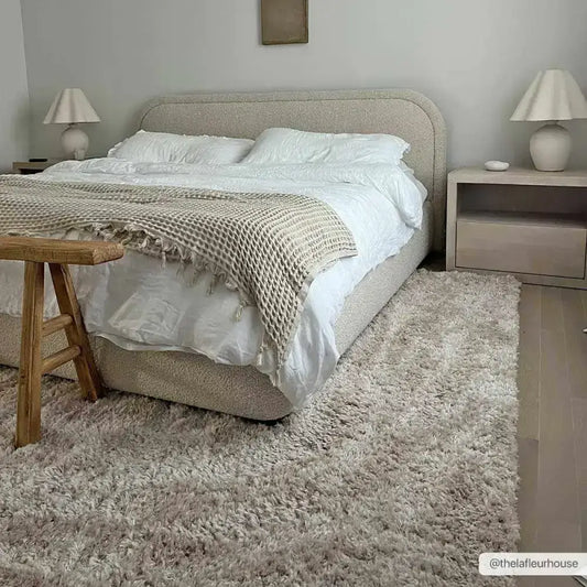 Siari Solid Oatmeal Shag Rug - 7’10’’ x 10’ Rectangle - Boutique Rugs
