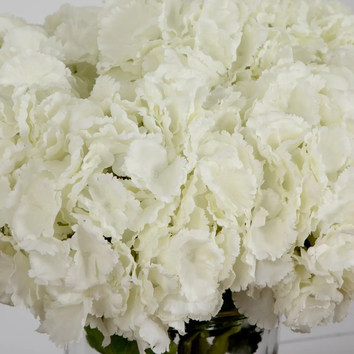 Signature Collection 18” Blooming Hydrangea Artificial Arrangement in Glass Vase - Nearly Natural