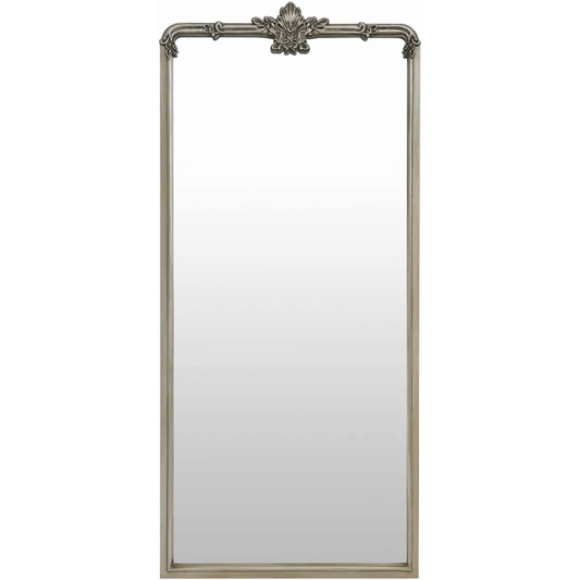 Silver Gray Frame 66’’ Rectangle Wall Mirror - 66’’H x 30’’W x 2’’D Arch/Crowned Top - Boutique Rugs