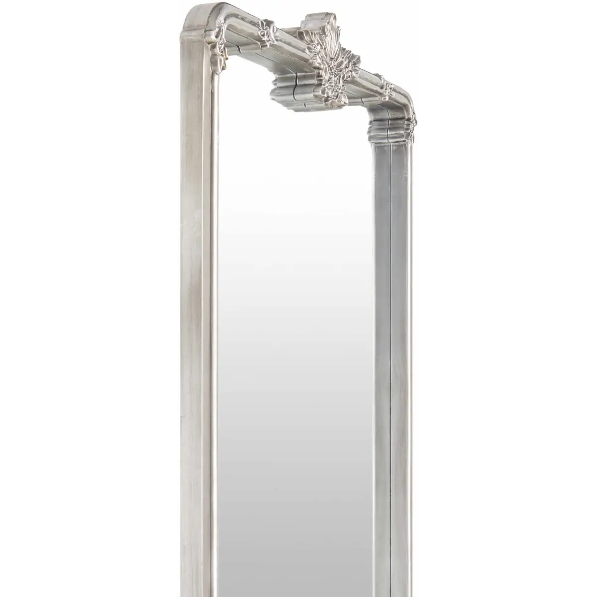 Silver Gray Frame 66’’ Rectangle Wall Mirror - 66’’H x 30’’W x 2’’D Arch/Crowned Top - Boutique Rugs