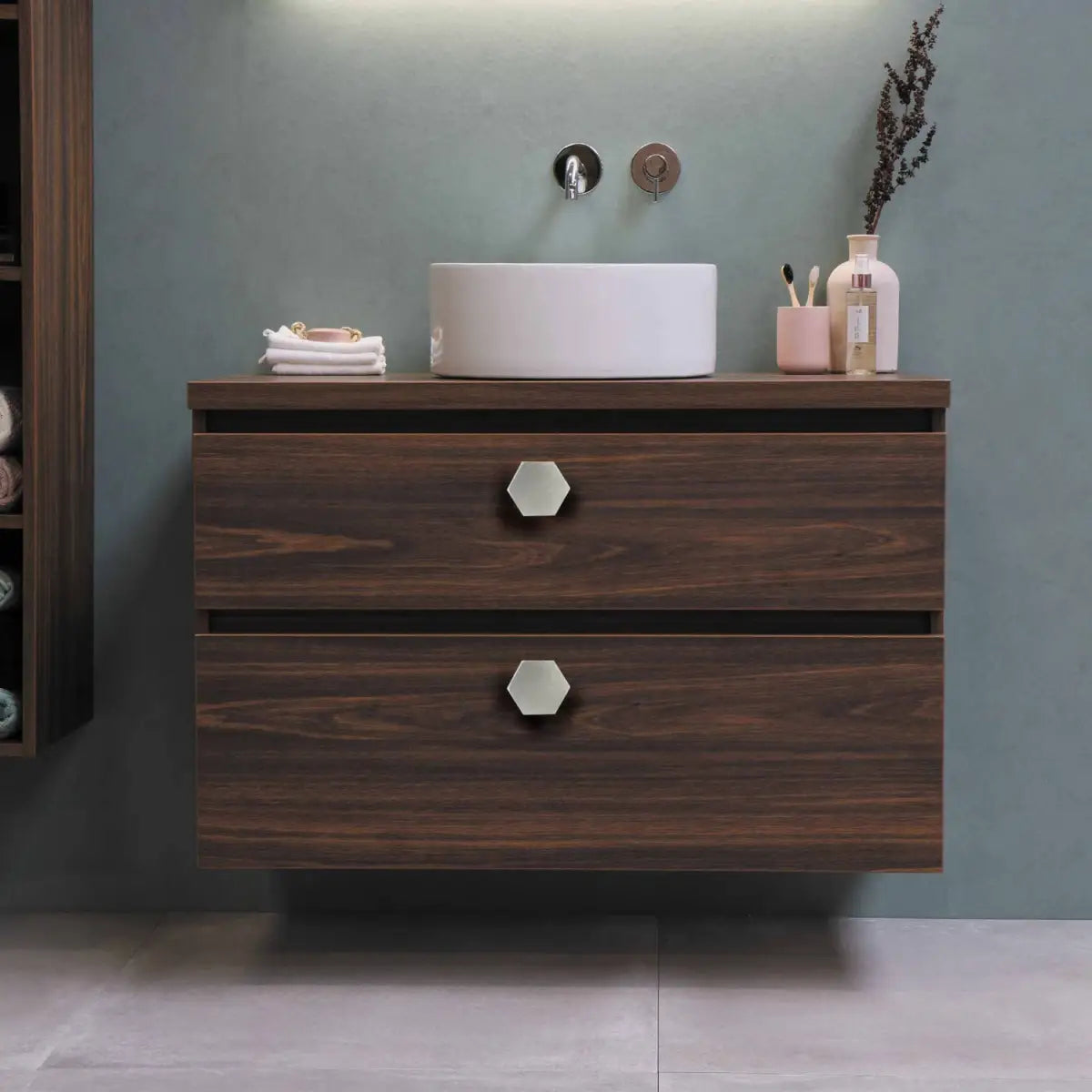 Silver Hexagon Knob (each) - Perilla Home