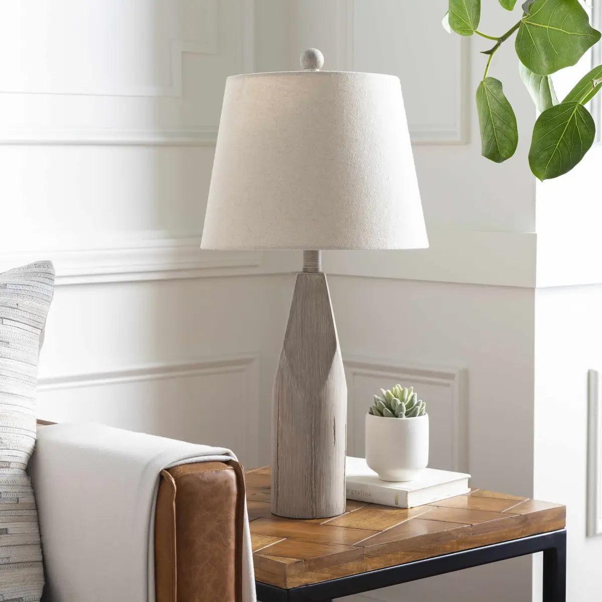 Simala Wood Table Lamp - 24’’H x 12’’W x 12’’D - Boutique Rugs