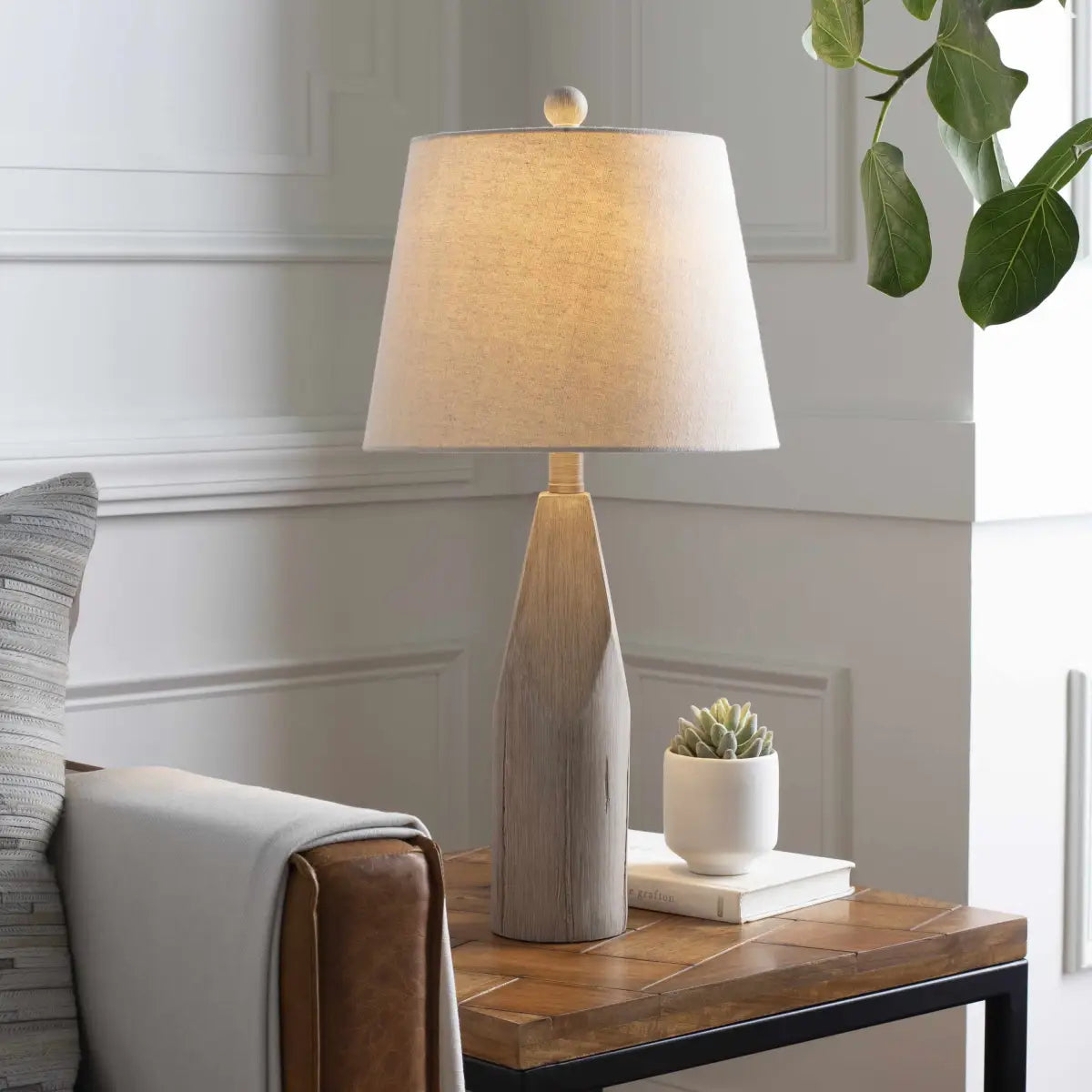 Simala Wood Table Lamp - 24’’H x 12’’W x 12’’D - Boutique Rugs