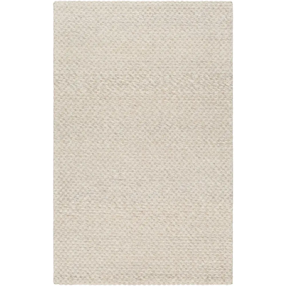 Simple Beige Textured Wool Blend Area Rug - 5’ x 7’6’’ Rectangle - Boutique Rugs