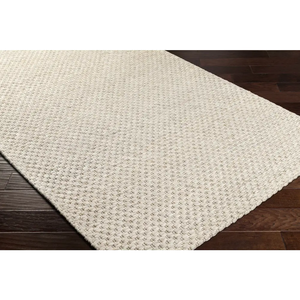 Simple Beige Textured Wool Blend Area Rug - Boutique Rugs