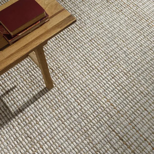 Simple Cream Jute Wool Blend Rug - Boutique Rugs