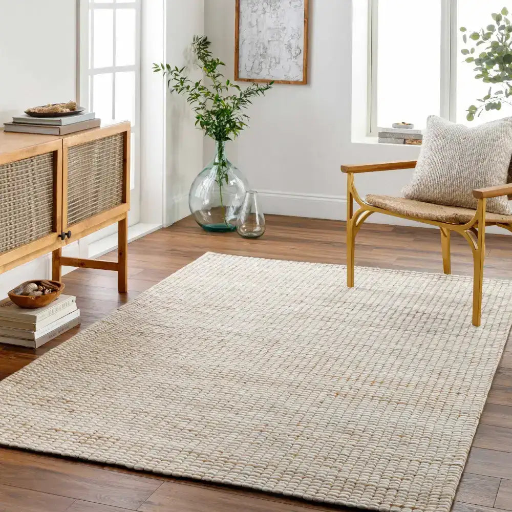 Simple Cream Jute Wool Blend Rug - Boutique Rugs
