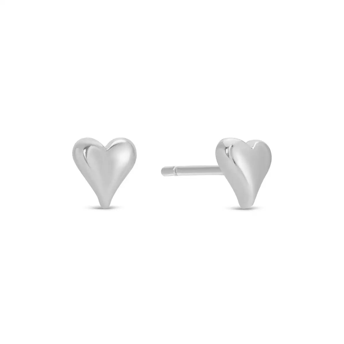 Silver Heart Stud Earrings on Velvet Gift Tag - Splendid Iris