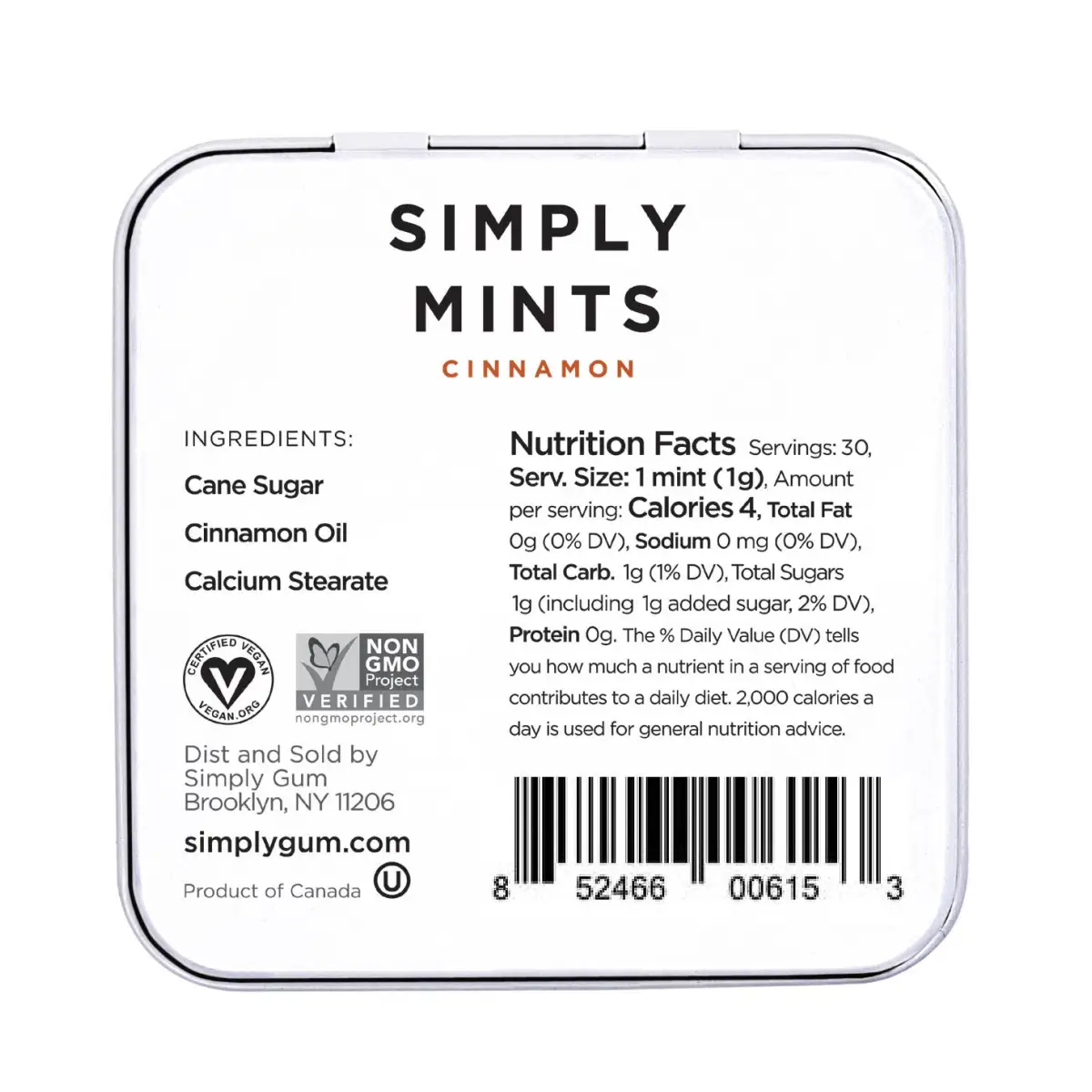 Simply Mints - Cinnamon - All-Natural - Simply Gum