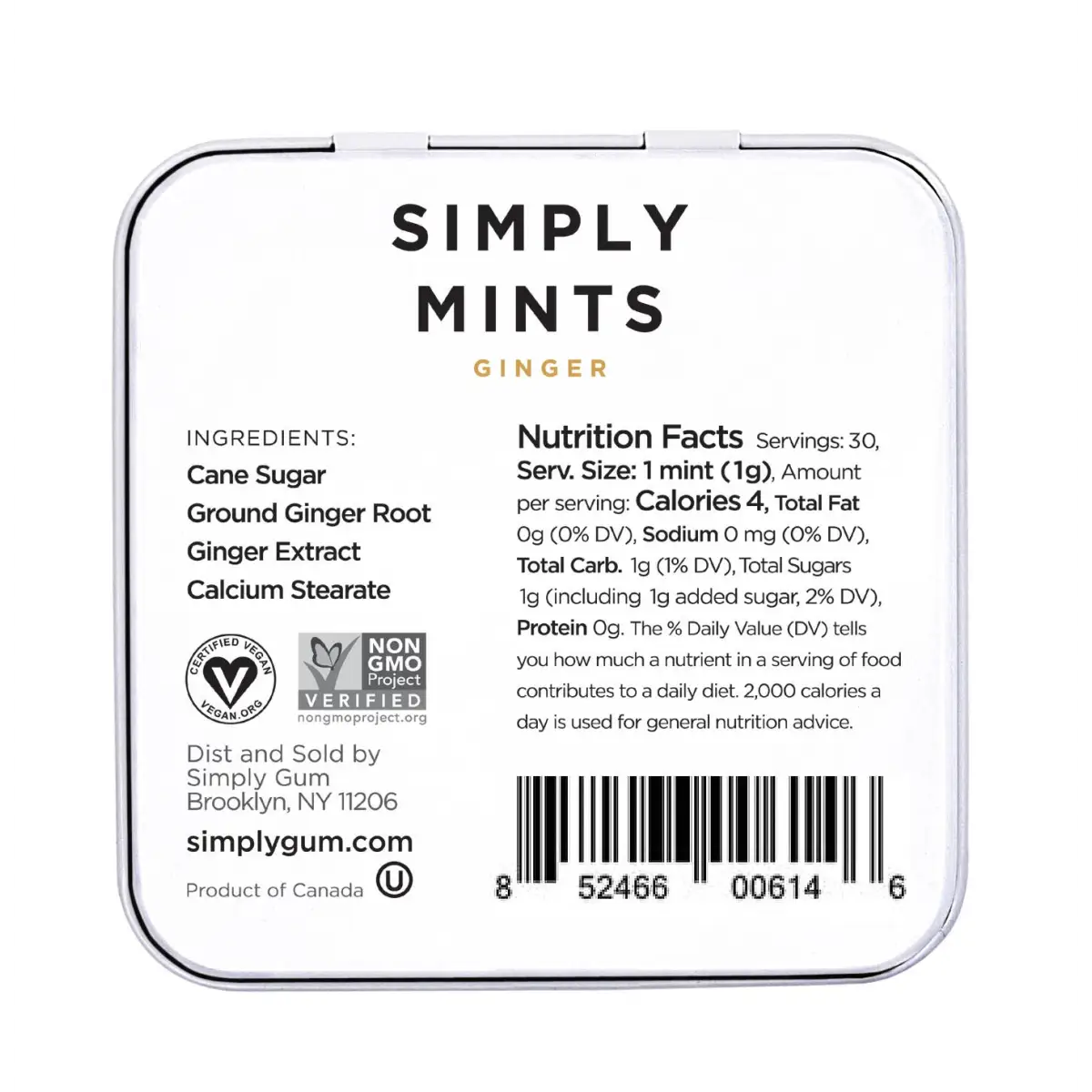 Simply Mints - Ginger - All-Natural - Simply Gum