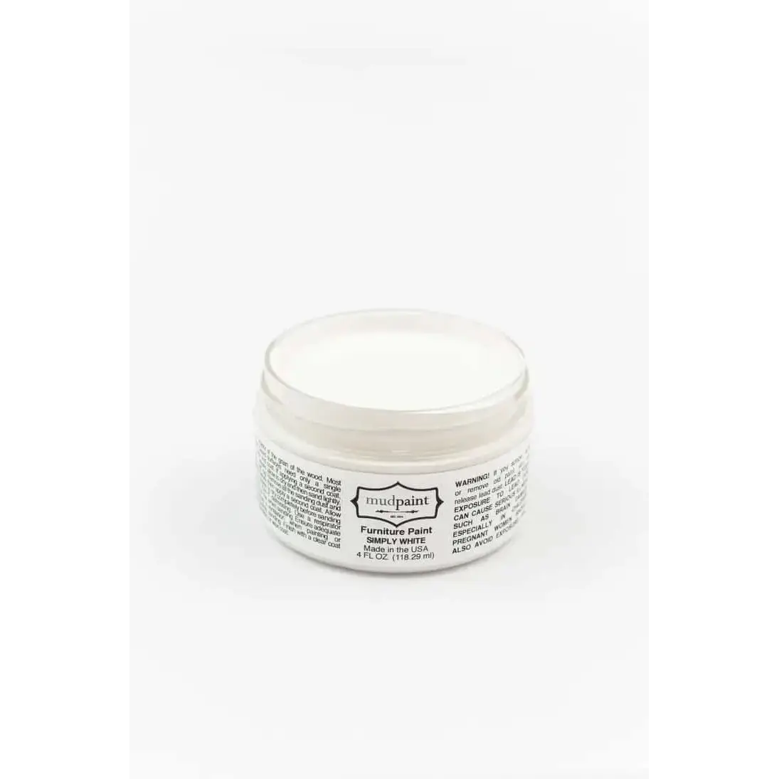 Simply White - MudPaint Clay Furniture Paint - 4 oz - MudPaint