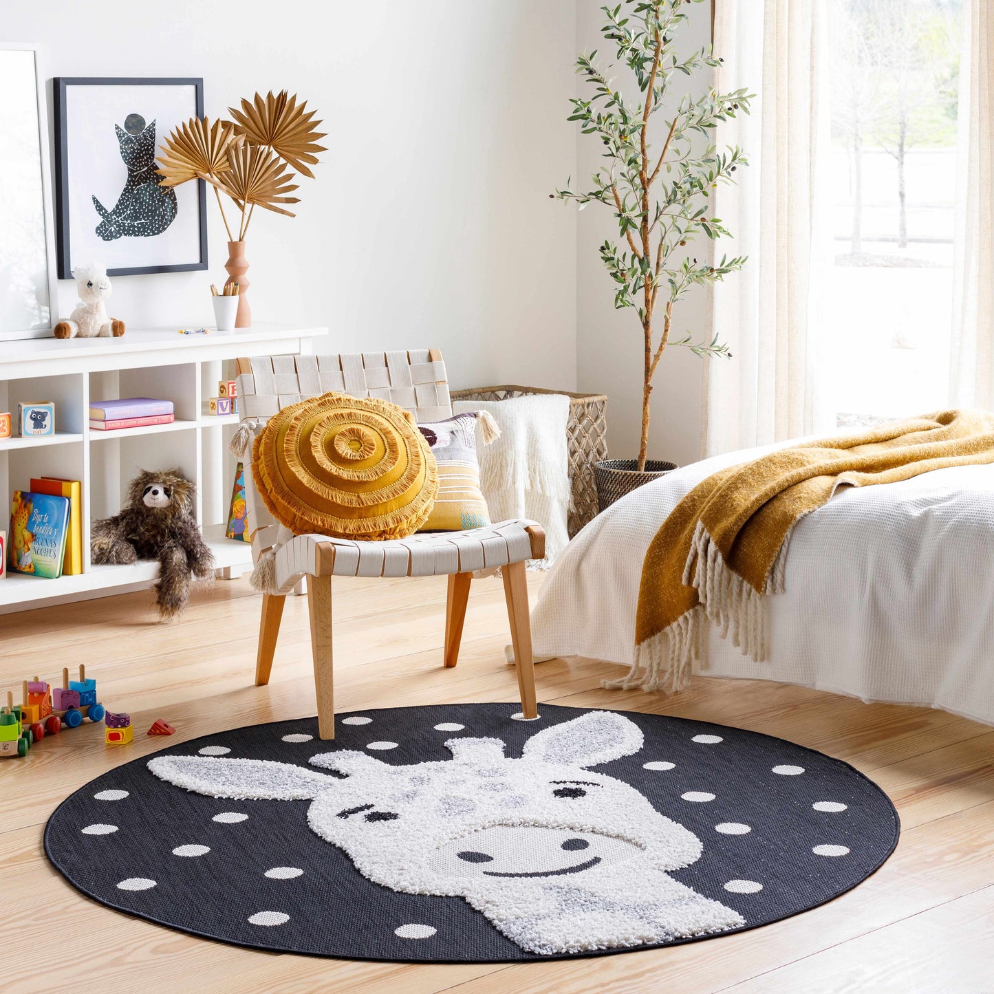 Tapis pour chambre d'enfant à imprimé animal girafe pour enfants - Solde