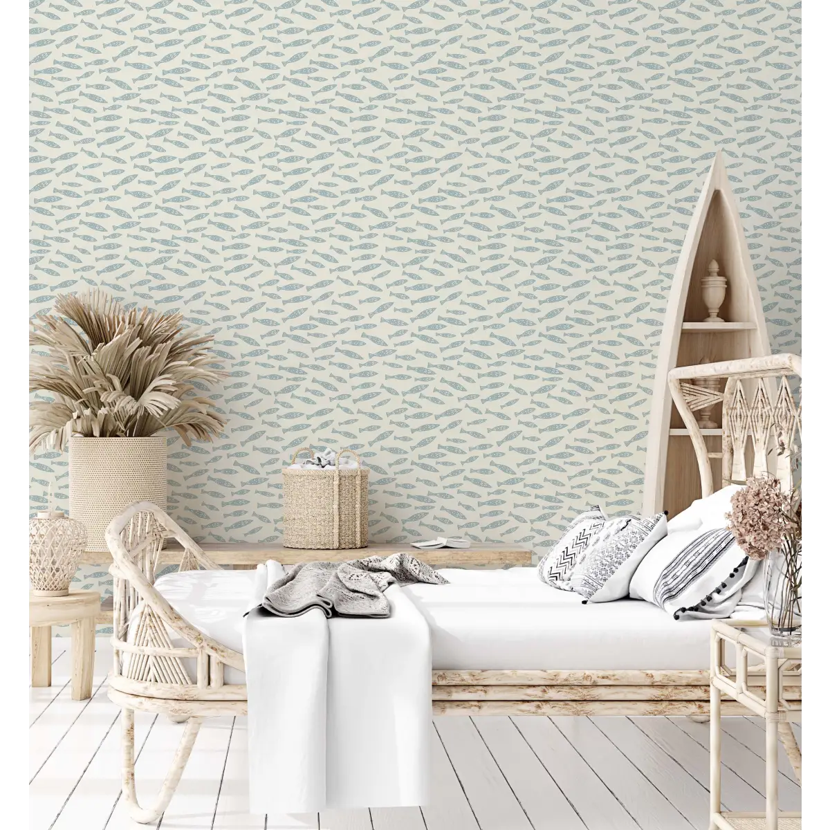 Skipper Wallpaper - Kids Fish - by CoastL Studio - Loomwell Home Goods