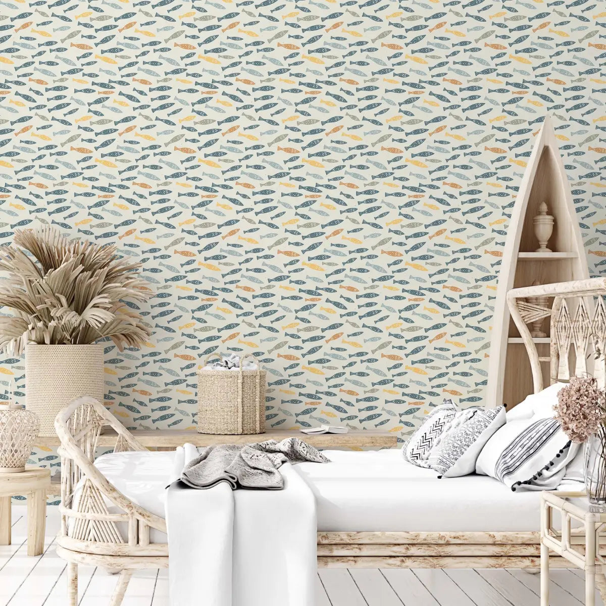 Skipper Wallpaper - Kids Fish - by CoastL Studio - Loomwell Home Goods