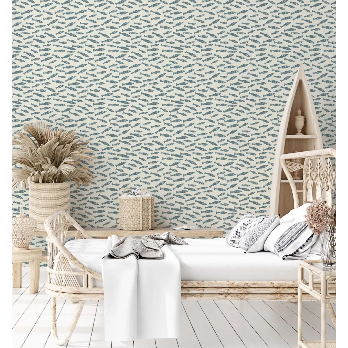 Skipper Wallpaper - Kids Fish - by CoastL Studio - Loomwell Home Goods