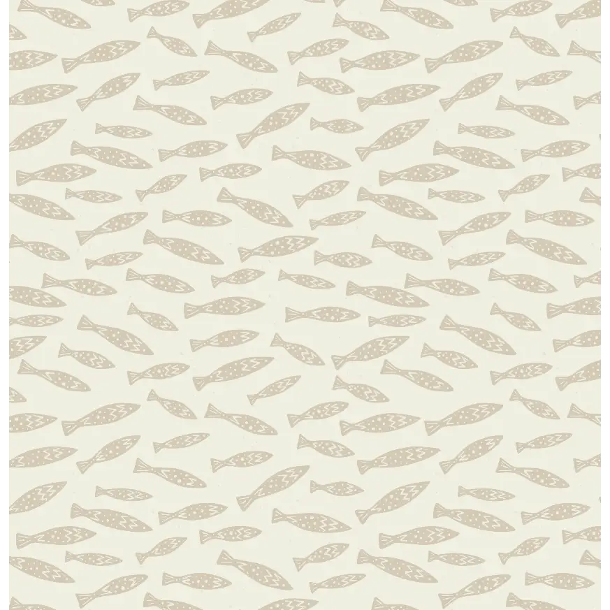 Skipper Wallpaper - Kids Fish - by CoastL Studio - Sample 1 foot by 1 foot / Neutral - Loomwell Home Goods