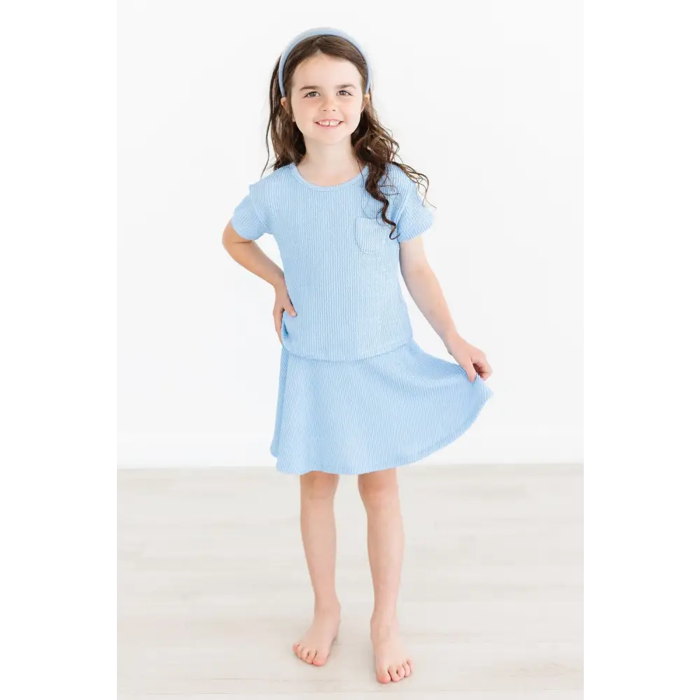 Sky Blue Scrunchy Pocket Tee - Mila & Rose ®