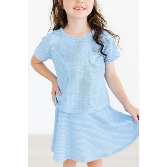 Sky Blue Scrunchy Pocket Tee - Mila & Rose ®