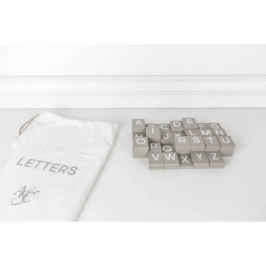Slate Gray Tiles Letters for Ledgie Letterboard - 70 pc - Adams & Co.