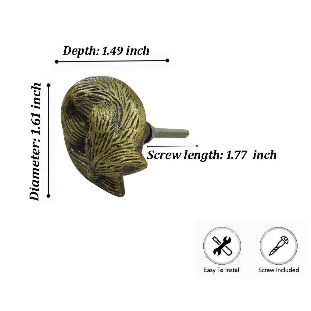 Sleeping Fox Brass Knob (each) - Perilla Home