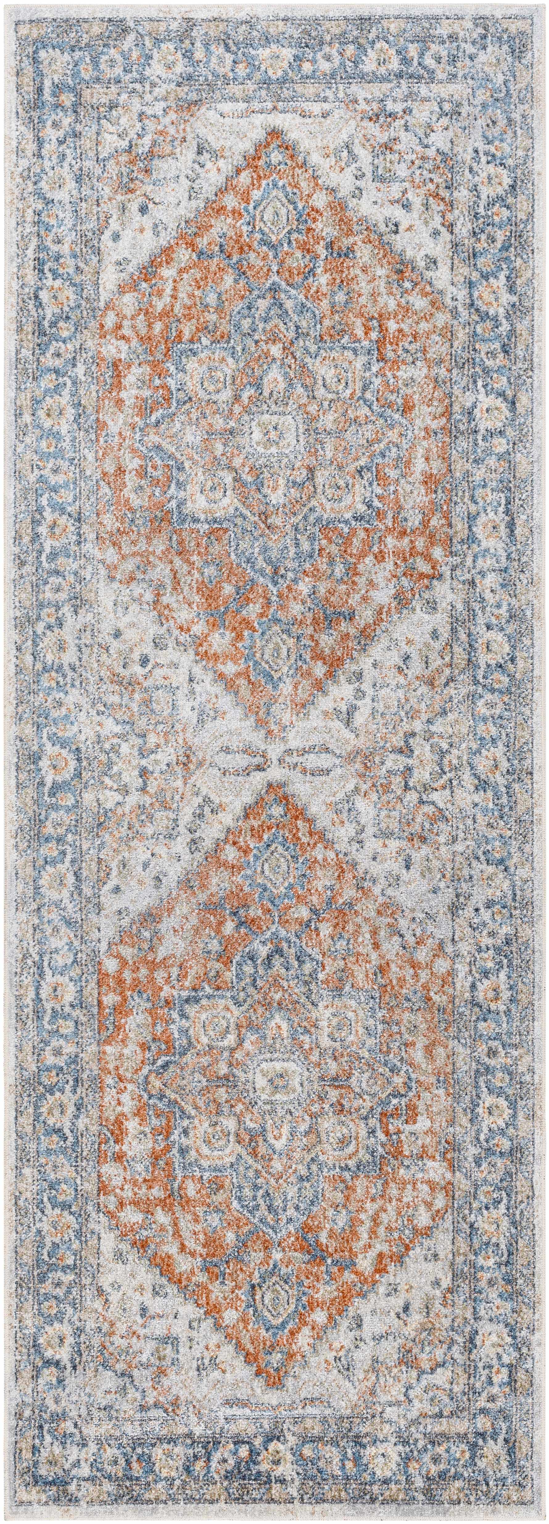 Ezri Rust Washable Area Rug - 2’7’’ x 7’3’’ Runner - Boutique Rugs