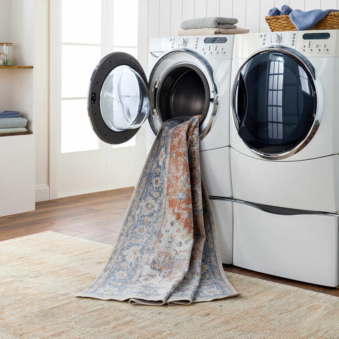 Ezri Rust Washable Area Rug - Boutique Rugs