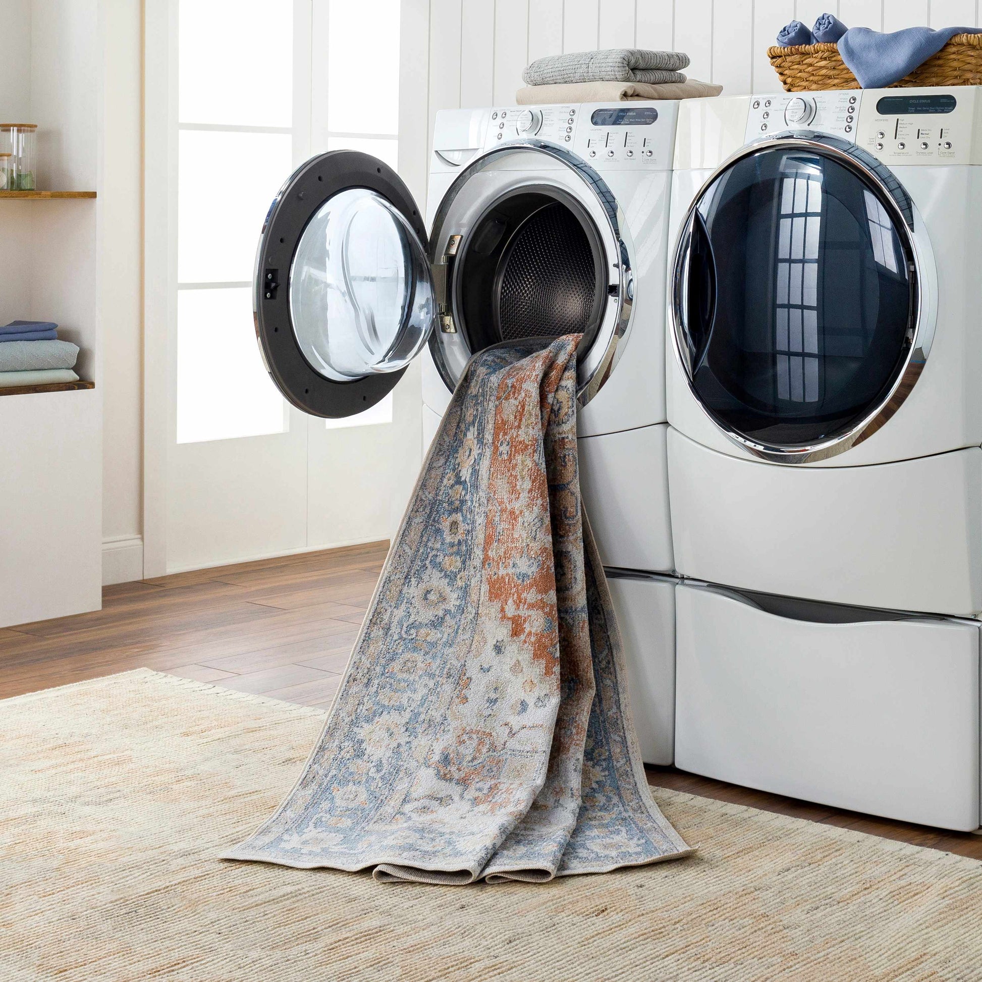 Ezri Rust Washable Area Rug - Boutique Rugs