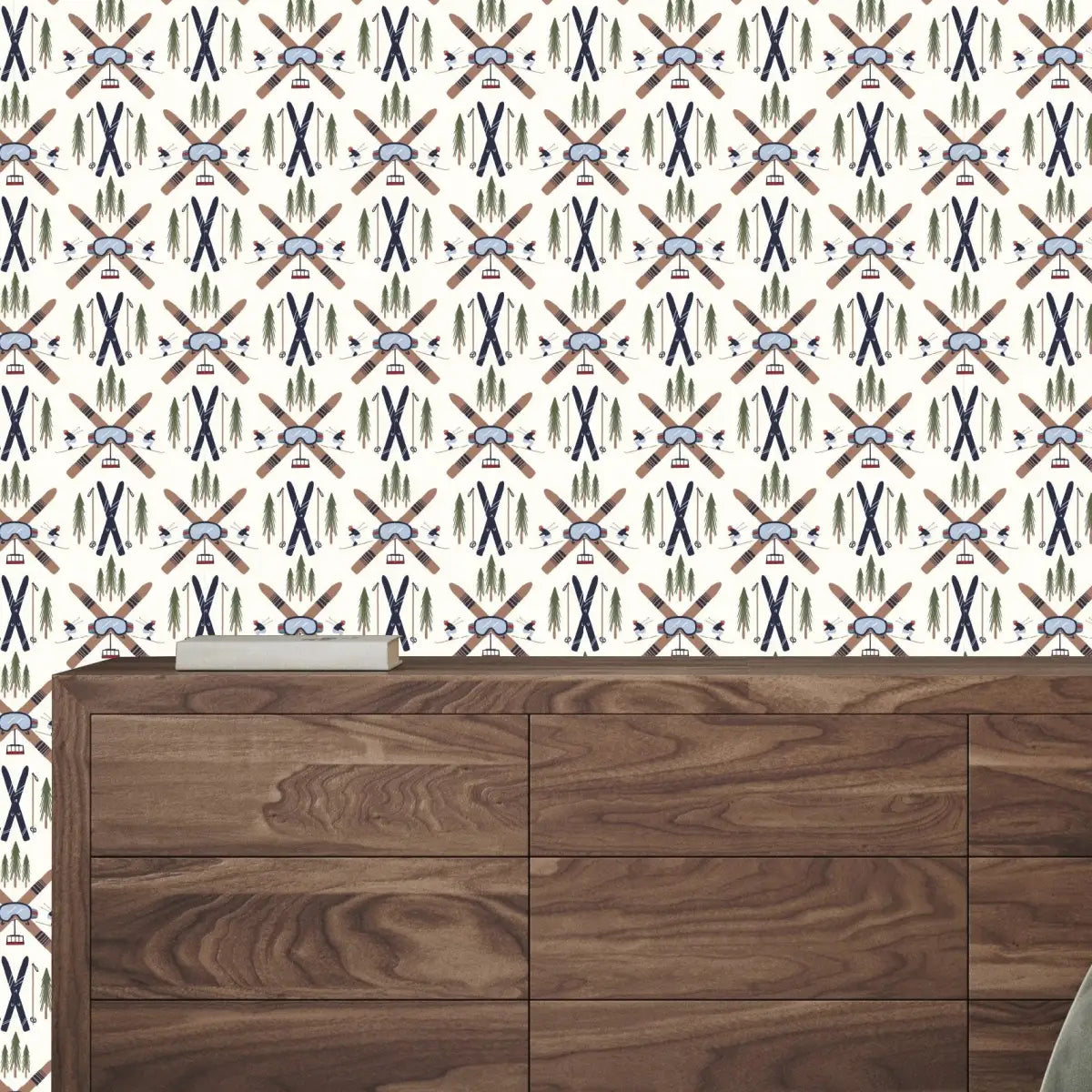 Slopes Wallpaper - Ski Chalet - by Kristie Vargo - Loomwell Home Goods