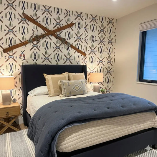 Slopes Wallpaper - Ski Chalet - by Kristie Vargo - Loomwell Home Goods
