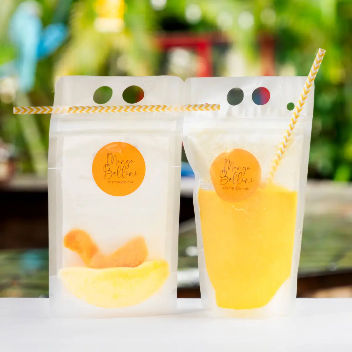 Slush Cocktail Pouches - Cocktails or Mocktails - Mango Bellini - Mixology