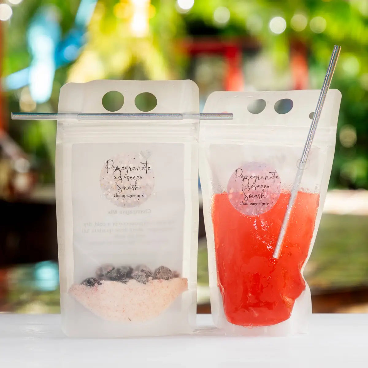 Slush Cocktail Pouches - Cocktails or Mocktails - Pomegranate Prosecco Smash - Mixology