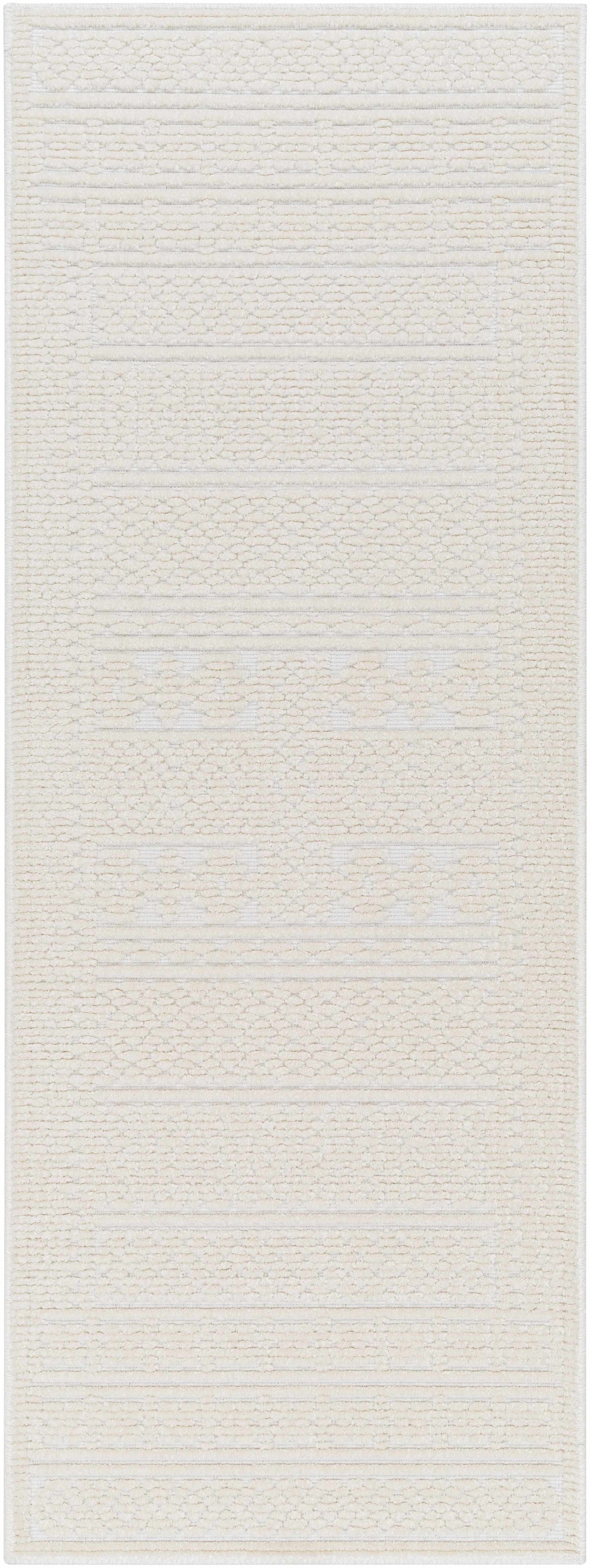 Bahar Cream Washable Area Rug - 2’7’’ x 7’2’’ Runner - Boutique Rugs
