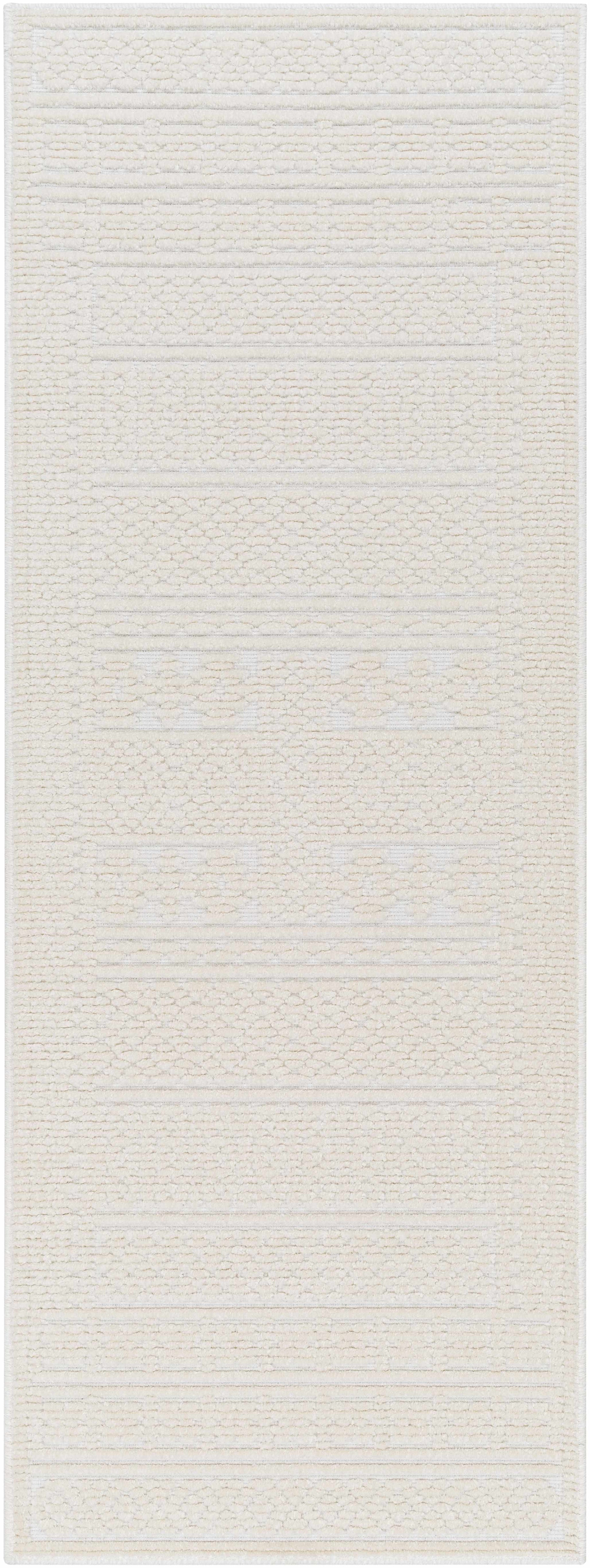 Bahar Cream Washable Area Rug - 2’7’’ x 7’2’’ Runner - Boutique Rugs