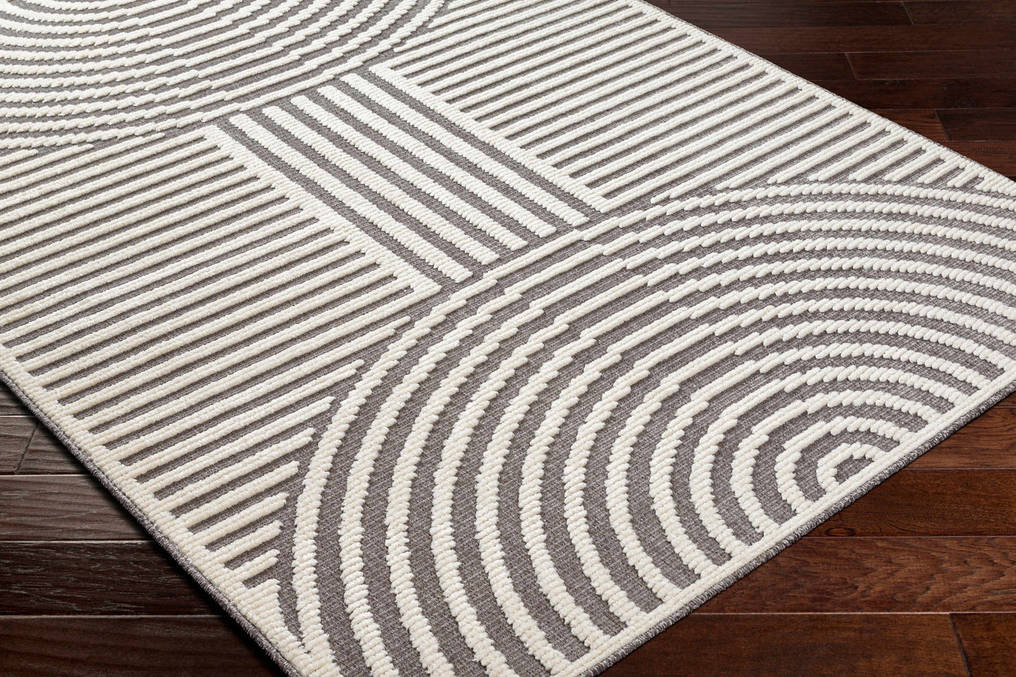 Deron Gray Washable Area Rug - Boutique Rugs